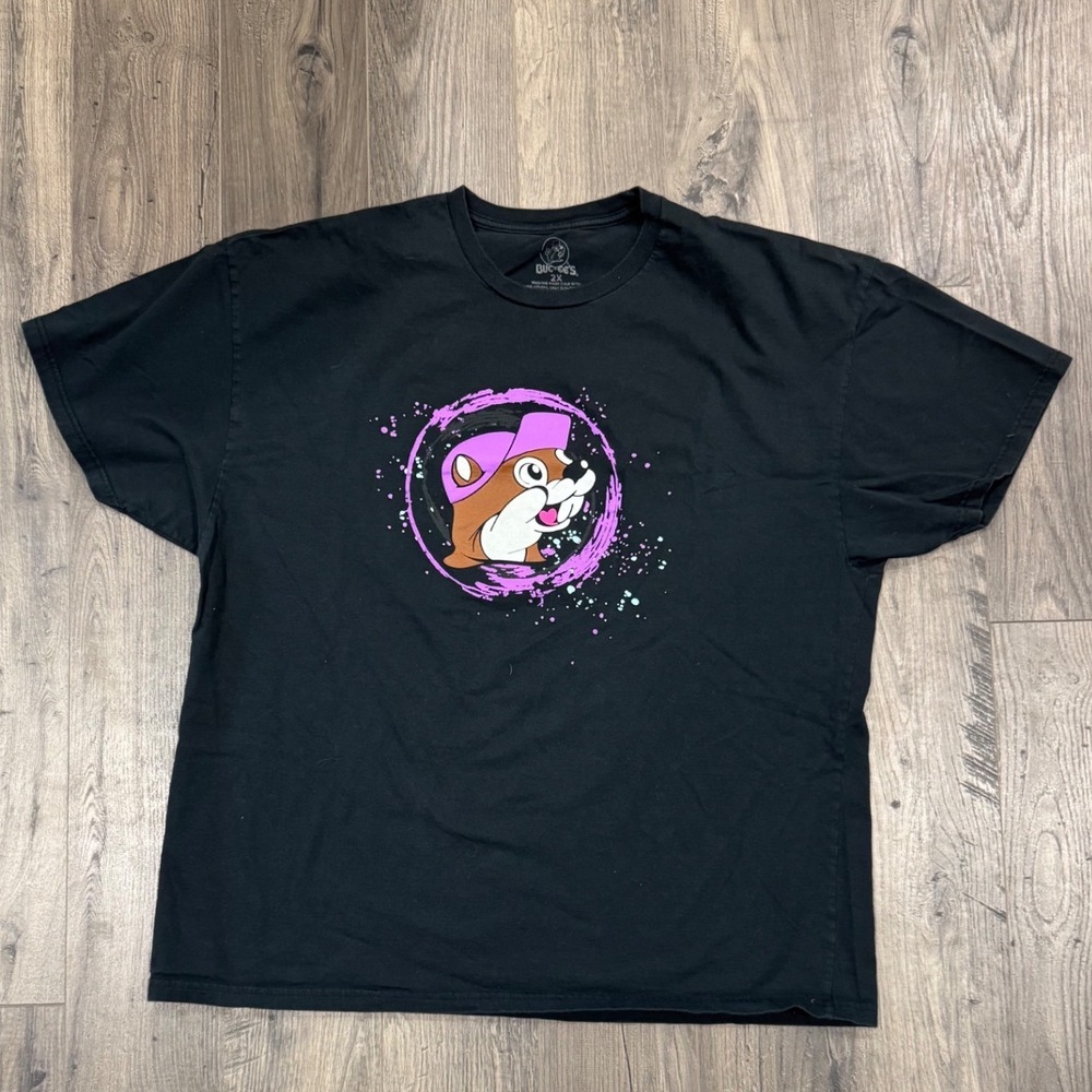 Bucc-ees Beaver T Shirt Men's 2XL Black Graphic Tee